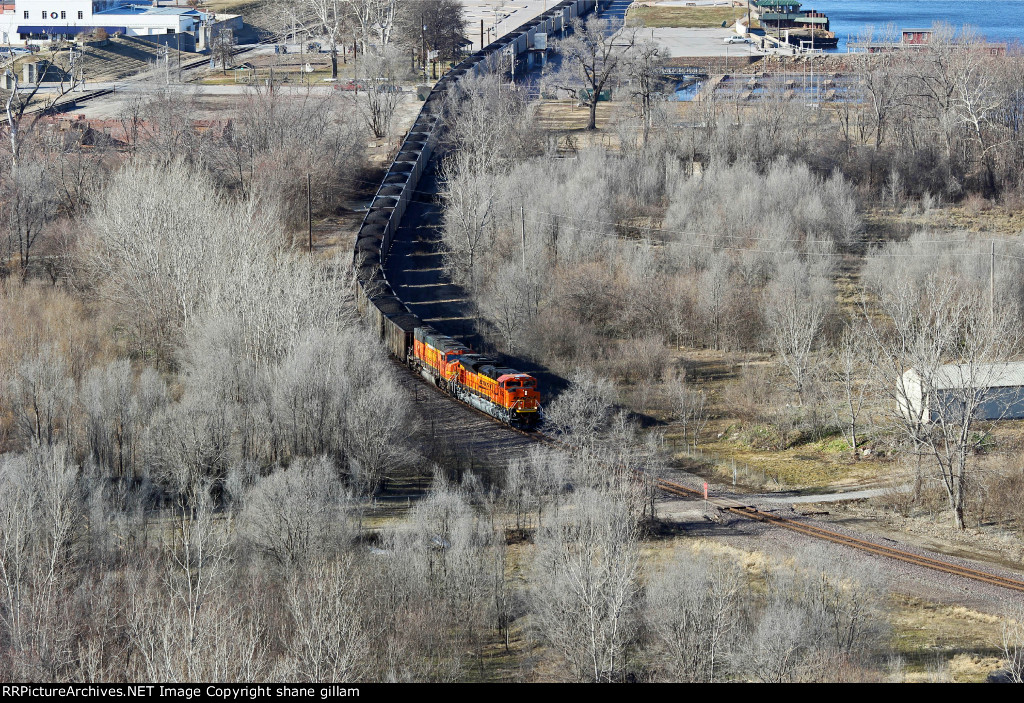 BNSF 9089 Leads a load of coal SB.